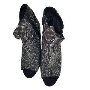 Open toe Gianni  Bini Black and rhinestone boots